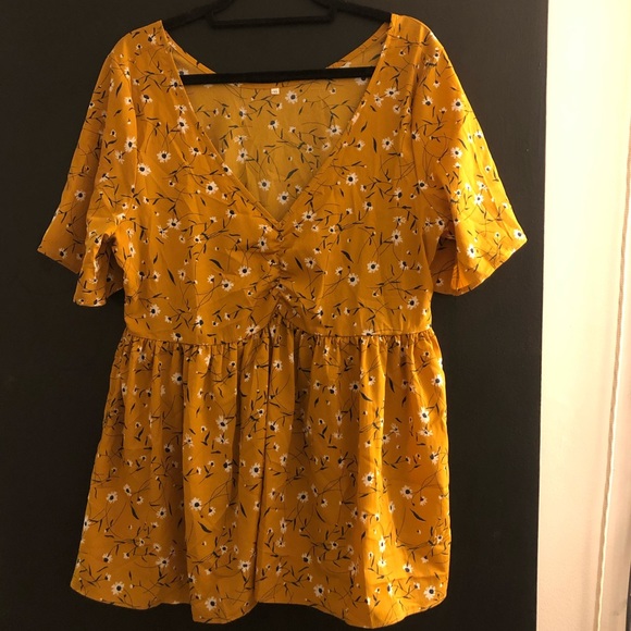 Anthropologie Tops - Yellow Floral Blouse